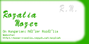 rozalia mozer business card